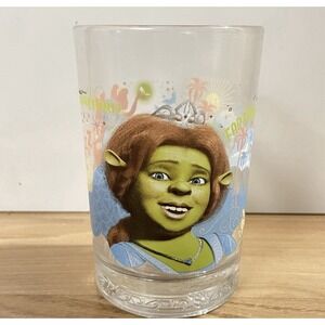 McDonald's Shrek the Third Collector's Glass Cup Princess Fiona w Promo Ad 5"